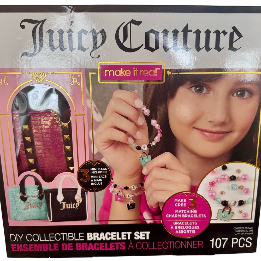 Juicy Couture Bracelet Craft Kit with Pink, Gold, and Black